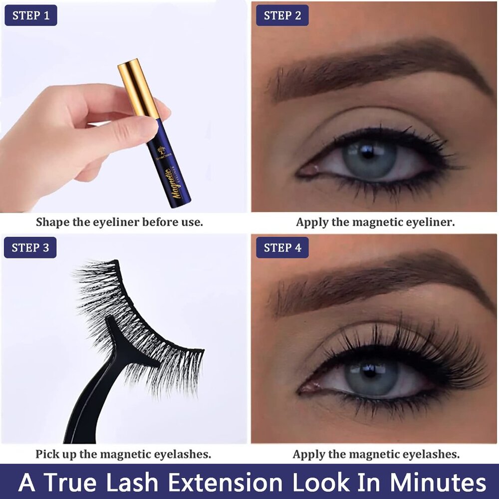 7C SevenCrown Magnetic Lashes with Eyeliner 10 pairs NIB - Picture 2 of 5
